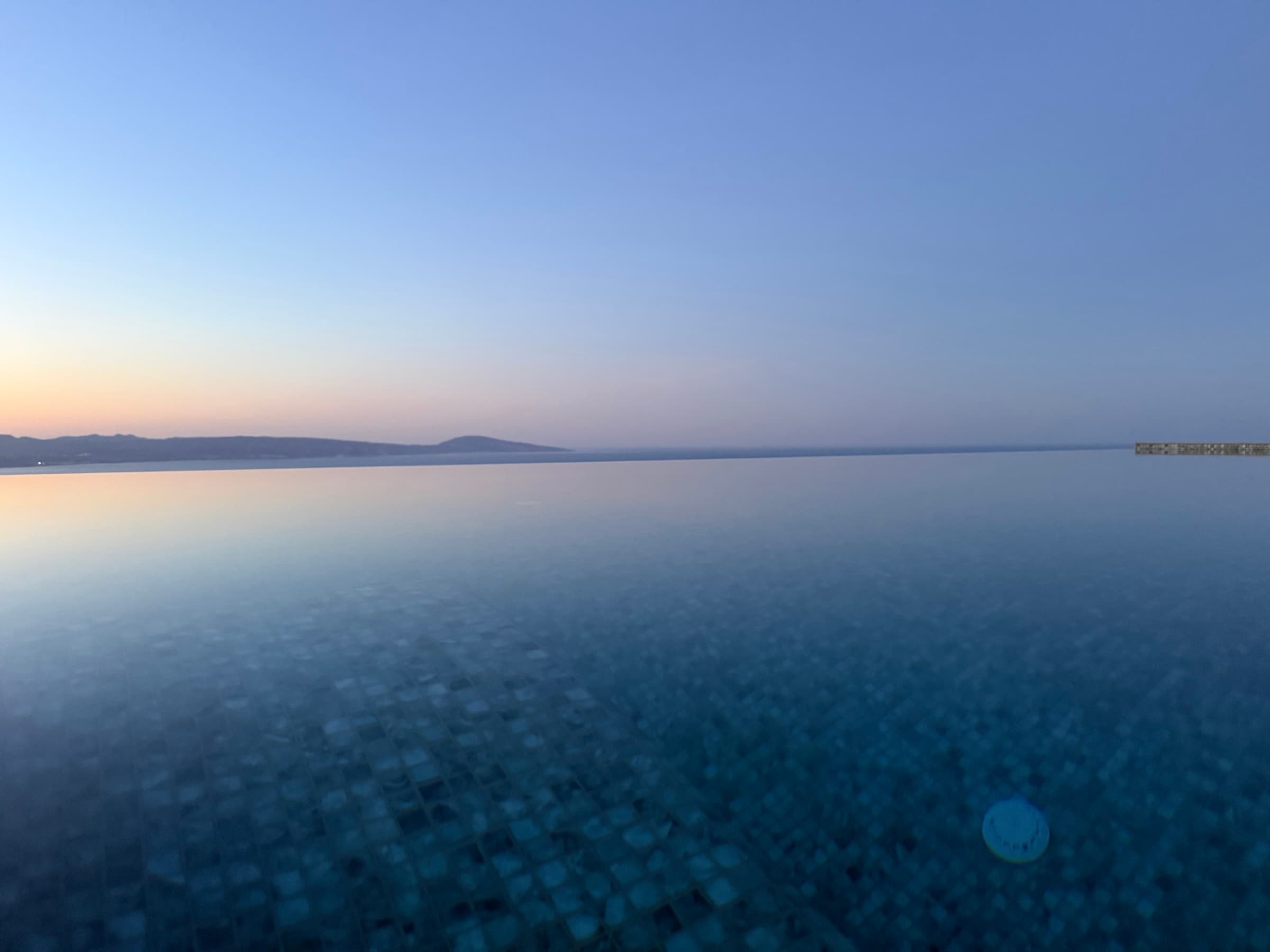 The infinity pool at twilight